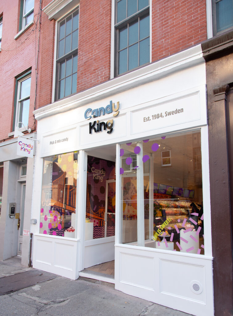 CandyKing NYC pick-and-mix candy wall at the West Village flagship, 306 Bleecker St
