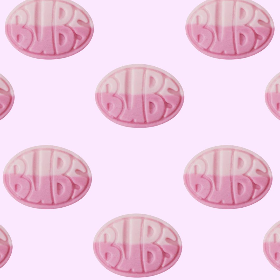 Swedish strawberry oval BUBS candy sold at Lil Sweet Treat, Washington DC Swedish candy store