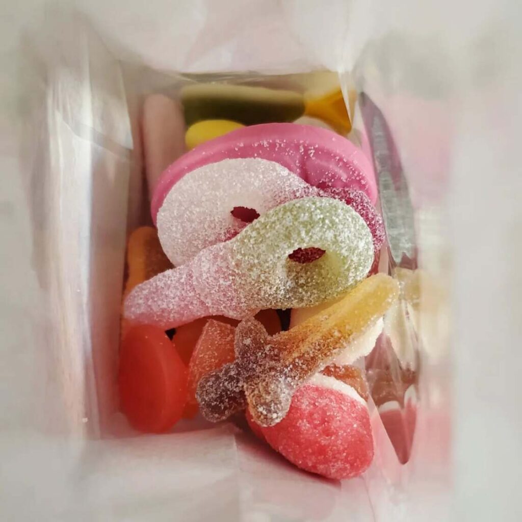 Pick-and-mix bag of Swedish candy at Sødt in Freeport, Maine