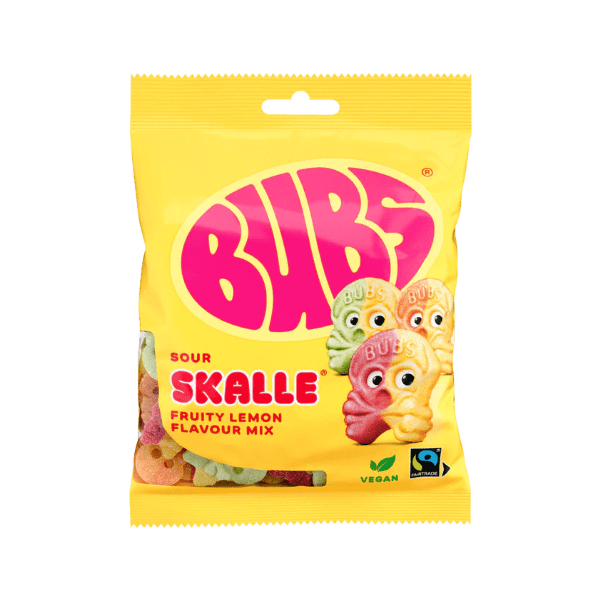 BUBS sour skull fruity lemon mix candy at Swedish Candy Culture in Fort Worth, Texas